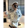 New Short Fur Coat Square Neck Coat Sexy Leopard Print Thickened Winter Warm Light