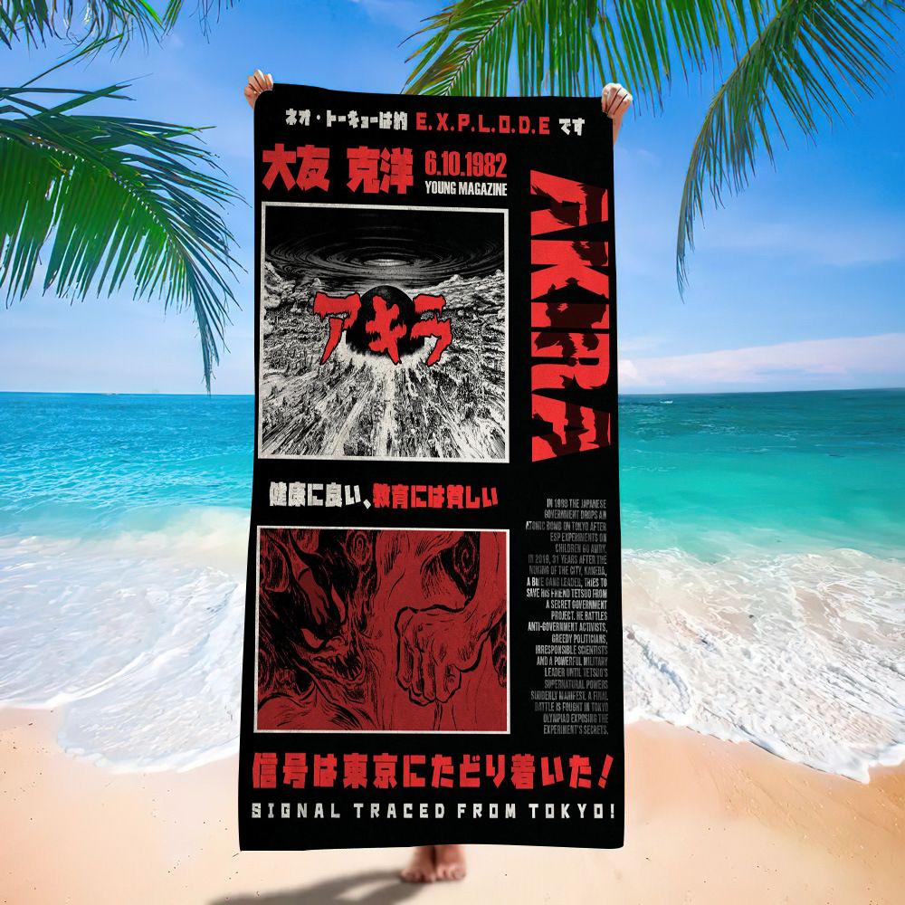 Akira Anime Microfiber Blanket Quick Drying Beach Towels Oversized Printing Super Absorbent Pool Towel Blanket