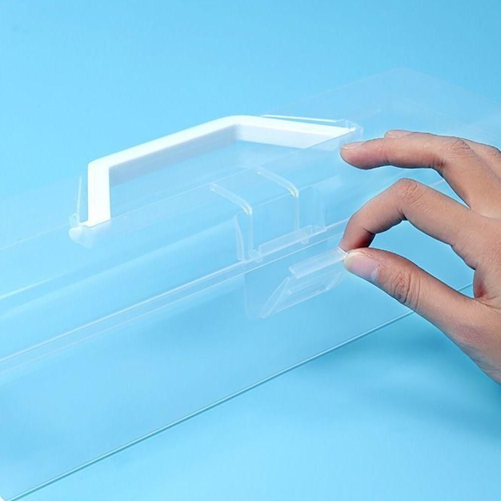Прозрачный ящик для хранения, портативный футляр для ювелирных изделий, полезный настольный органайзер для школы, офиса, дома