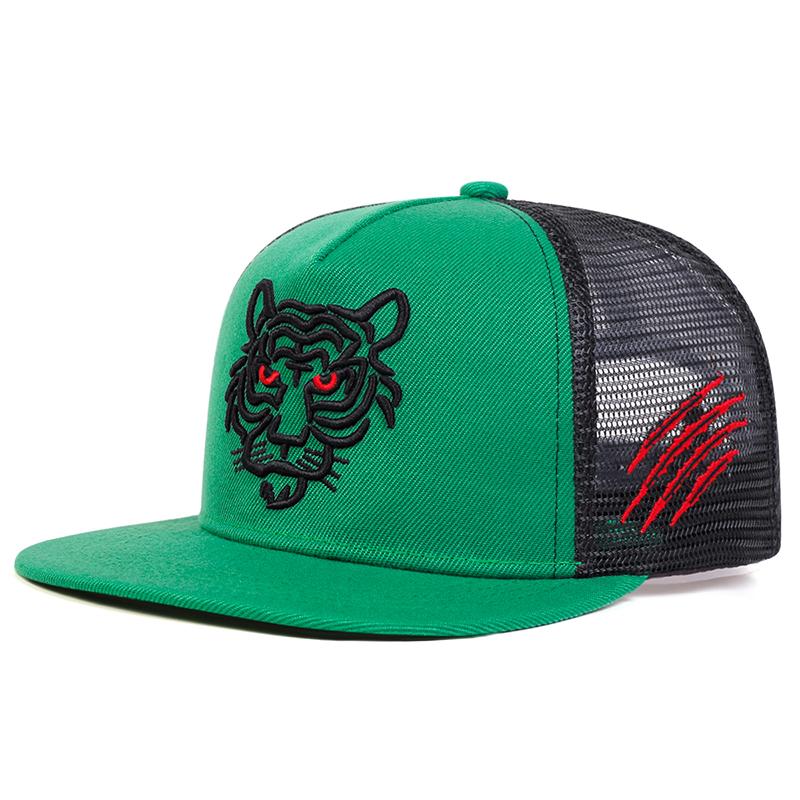 Летняя кепка с вышивкой тигра Snapback Net Hat для мужчин, защита от солнца, дышащие шляпы, женская бейсболка в стиле хип-хоп, дикая кепка, дорожные кепки, подарок