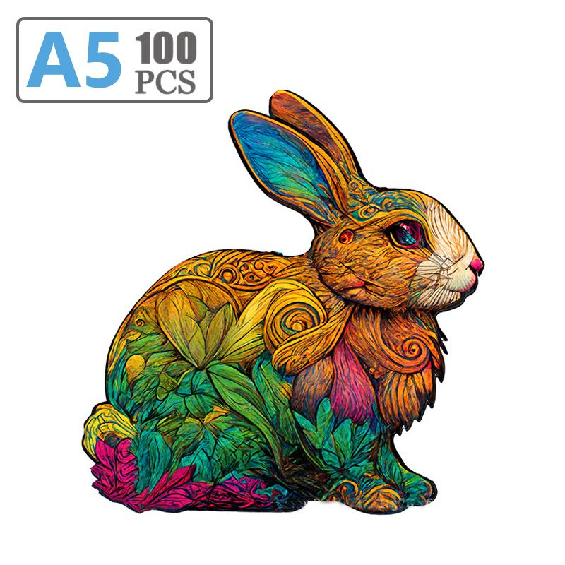 Colorful Elephant Rabbit Butterfly Wooden Puzzle 3D DIY Game Gift for Adults Kids Educational Toy Shape Board Set