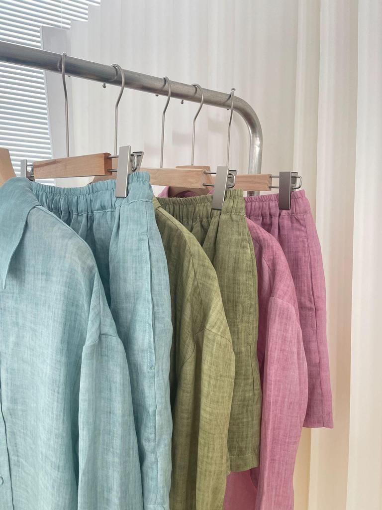 2024 Summer Tencel Ramie Sunscreen Light Suit: Cool, Skin-Friendly, Breathable Shirt & Shorts