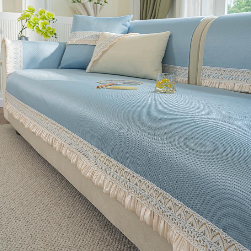 Ice Silk Sofa Cushion Summer Mat Seat Cushion Non-Slip New Cover Cloth Mat Summer Sofa Cushion