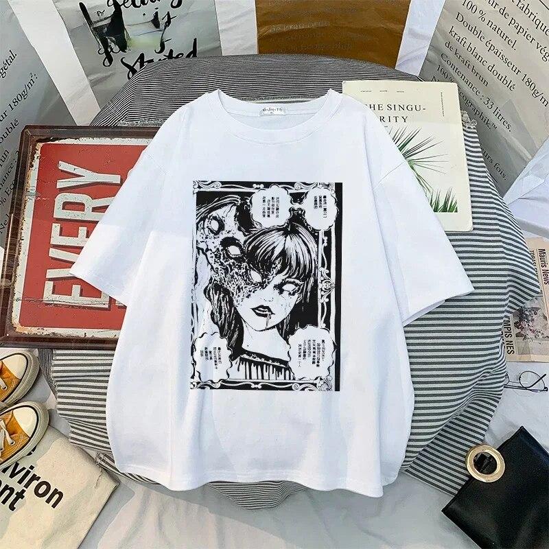 Summer Women T-shirts Goth Short Sleeve T Shirt FeUnisex Aesthetic Loose Punk Grunge Streetwear Gothic Harajuku Y2k Clothes Tops Unisex