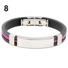 Twinkle Trinket Men's Women's Cool Stainless Steel Rubber Wristband Bangle Clasp Cuff Bracelet