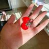 Mini Two Tomatoes Keychain Pendant Lovely Decoration Bag Phone Pendant Women Backpack Handbag Charm Gift for Girls