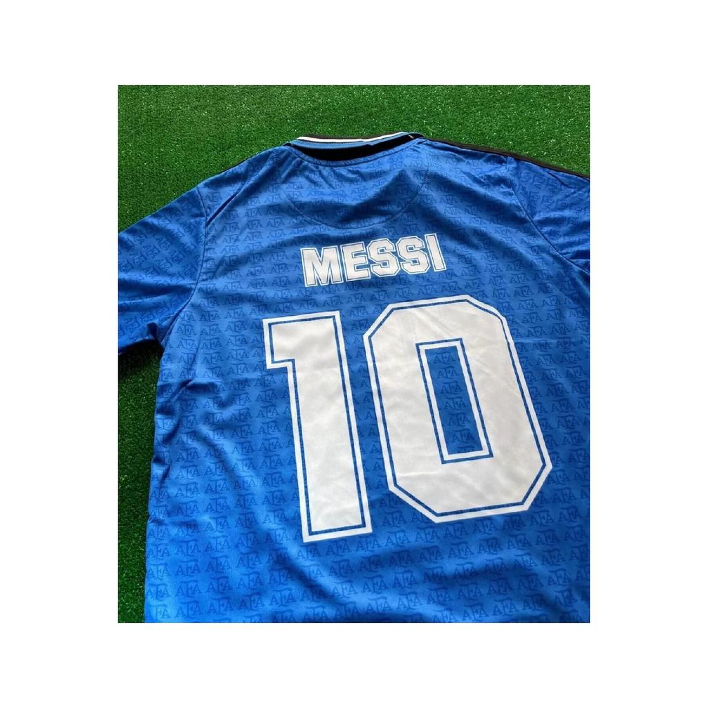 Афа Лионель Месси 10 Аргентина 1994 Аргентина Ретро изготовленный на заказ джерси с воротником Новый Синий L10