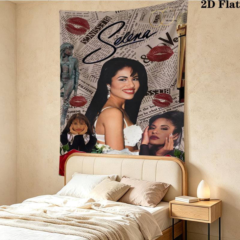 Selena Quintanilla Wall Tapestry Aesthetic Wall Hanging Printed Fabric Blanket Decorative Tapestries For Bedroom Living Room Home Decor