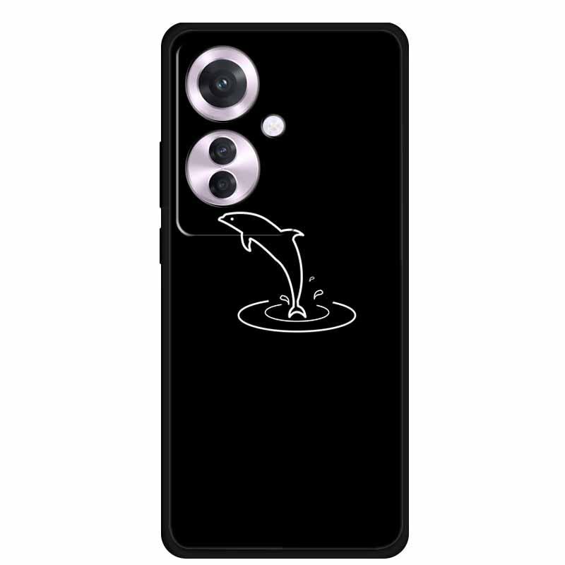 Черный мягкий чехол из ТПУ для Reno 11F F25 Pro 5G, простой дизайн с линиями