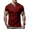 Summer Fashion Men's Casual T-shirt V-neck Fashion Slim Fit Men's Short Sleeved Top