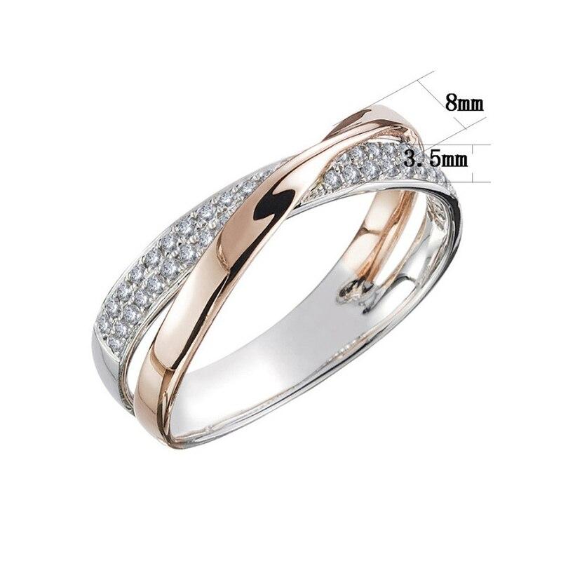 Модные классические обручальные кольца для женщин, модное двухцветное кольцо с крестом в форме буквы X, ослепительное кольцо с фианитами, женское обручальное ювелирное изделие, подарки
