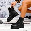 Женские зимние теплые меховые ботинки большого размера на толстой подошве, утепленные подкладкой, ботильоны, нескользящие походные спортивные хлопковые ботинки