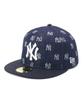 New Era 59FIFTY Denim Monogram NY Indigo 7 5950 Laser Burn NEYYAN IND Cap, Denim, 1/2 Count, Out,