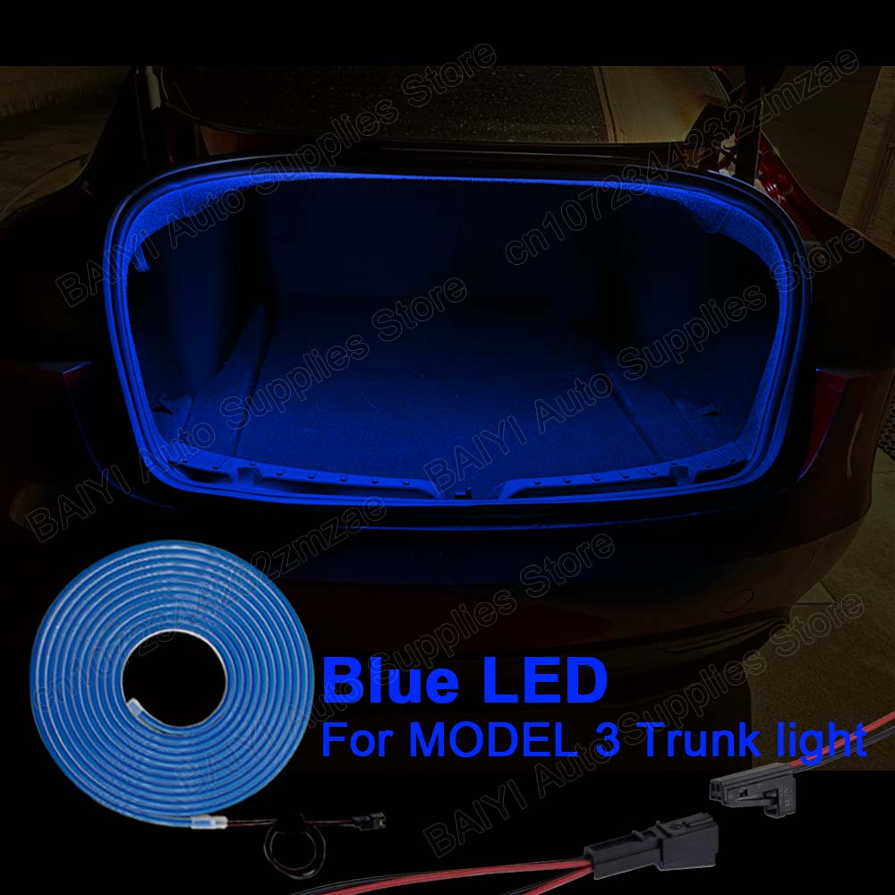 For Tesla MODEL 3 Highland Car Trunk Light Bar, Plug & Play Rear Luggage Decoration Lights, LED Car Interior Atmosphere Light