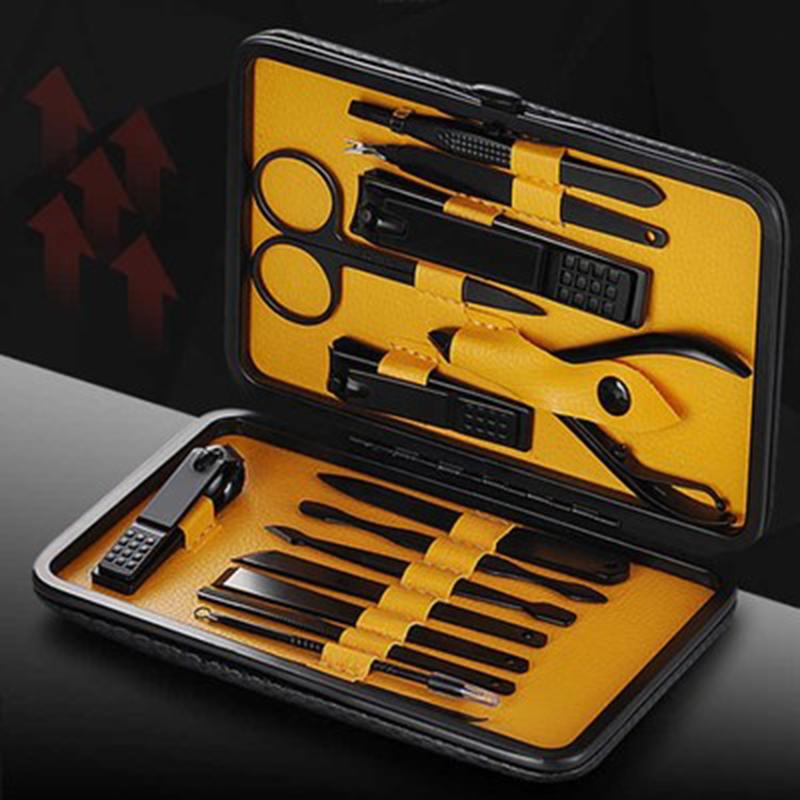 15 Pcs Stainless Steel Manicure Set Household Stainless Steel Manicure Kit Nail Clippers Cuticle Cleaning Pedicure Care Tools
