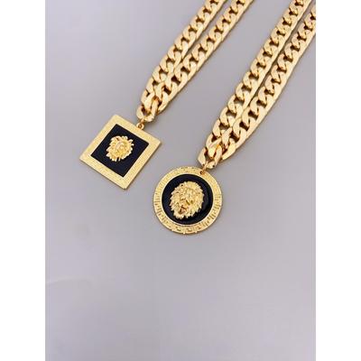 Яркое колье с головой льва на массивной цепочке для эффектного стиля