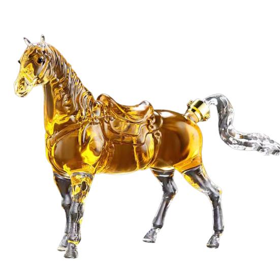 Декантер для виски "Лошадь" Ручная работа Высокоборосиликатное стекло Диспенсер для алкоголя Тема Дикого Запада Подарочная коробка для алкоголя для мужчин День отца День рождения