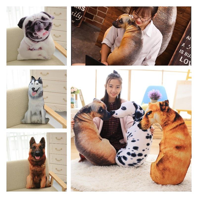 Креативная 3D подушка в виде собаки, плюшевая игрушка собака, мягкая игрушка для детей, ткань из короткого плюша, наполнитель из ПП хлопка, различные размеры и цвета