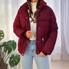 Новые женские зимние теплые пуховые куртки, модные парки, воротник-стойка, молния, свободное пальто с длинным рукавом, легкая верхняя одежда