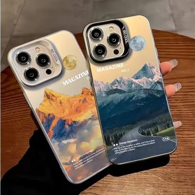 Чехол для телефона Snow Mountain Road Landscape для iPhone 16 15 14 13 12 11 Pro XS Max 16E X XR 7 8 Plus с матовым покрытием и твердым покрытием