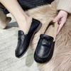2024 New Casual Winter Plush Loafers Women Black Ankle Boots Warm Non-slip Flat Fur Slides Mom Soft Leather Moccasin