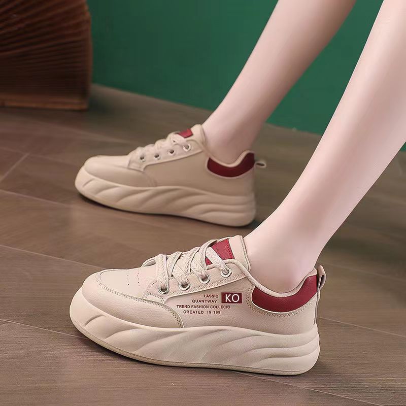 Autumn Women's Shoes Skate Shoes New Platform Casual All-Match White Shoes Original Platform Height Increasing Niche Shoes