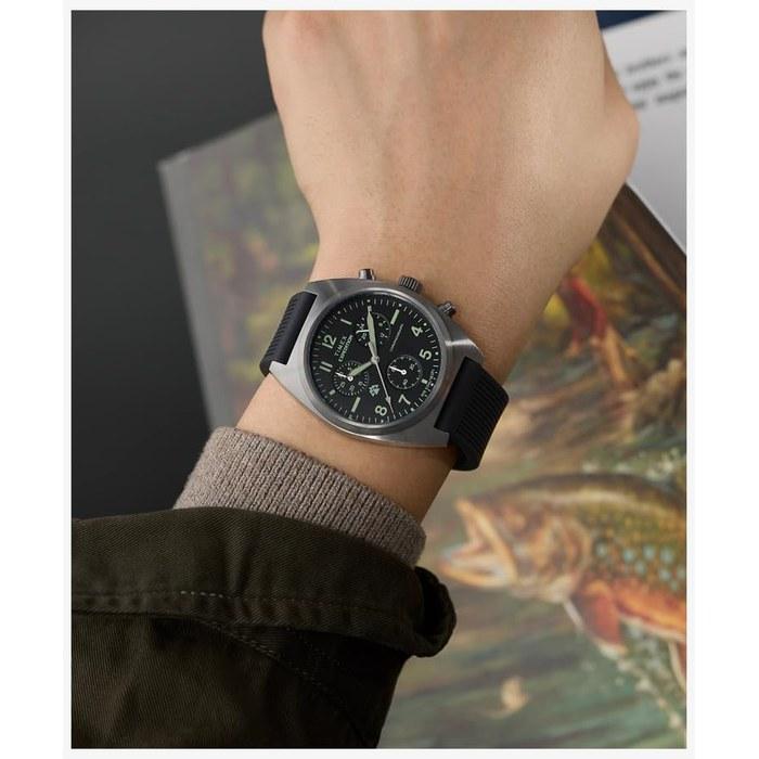 [Timex] Expedition Capstone Хронограф Часы Кварцевые 50м Водонепроницаемые Минеральное Стекло Черный Циферблат TW2Y61000 Мужские