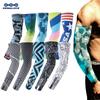 Kemaloce Cycling Arm Warmer Compress Summer Running&Basketball Uv Protection Ice Fabric White&Black Sports Arm Sleeve