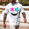 Summer Men's Fashion T Shirt Graphic Smiley Print Casual Short Sleeve Round Neck Top
