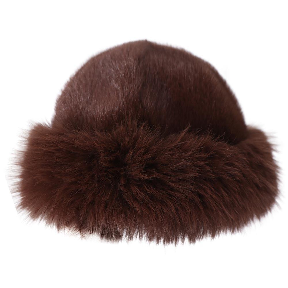 Korean Luxury Plush Hat Thicken Winter Fluffy Hats Fashion Faux Fur Bucket Hat Lady