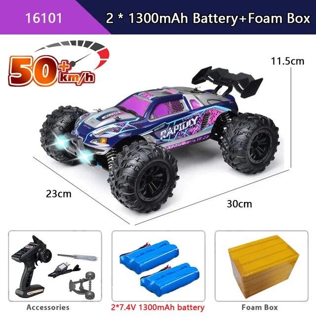 Новый автомобиль 4x4 с дистанционным управлением, 50 км/ч, со светодиодными фонарями, внедорожный 4x4, высокоскоростной дрифтовый монстр-трак, бесщеточный гоночный автомобиль для детей и взрослых, игрушки в подарок