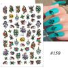 Nail Decals Chinese Slider Dragon Snake 3D Black Nail Stickers Gothic Style