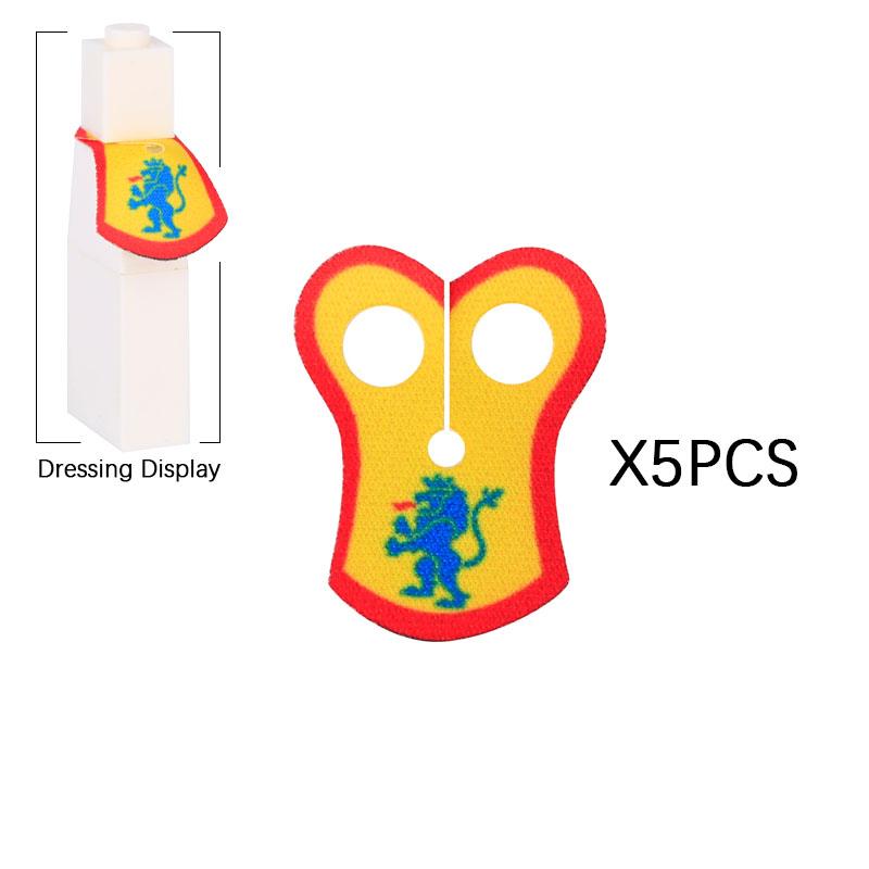 Набор Строительных Блоков MOC Офицерская Накидка Рыцари Льва Средневековье Фигурки Аксессуары Шарф Накидка из Искусственного Меха Блоки Игрушки Подарок Мальчикам