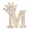 Crown 26 Initial Letters A To Z   Brooch Pins Women
