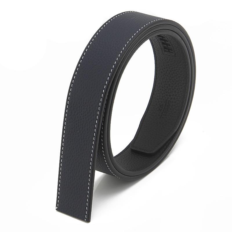 Double Sided Top Layer Cowhide Belt Strip Men's Automatic Buckle Belt Body Double Edged Cowhide Belt Strip