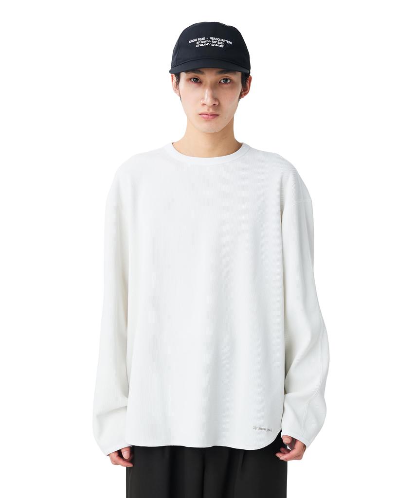 Snow Peak Dry Waffle Long Sleeve T-Shirt CS-26SU001, Men's/Women's, OFF WHITE, M