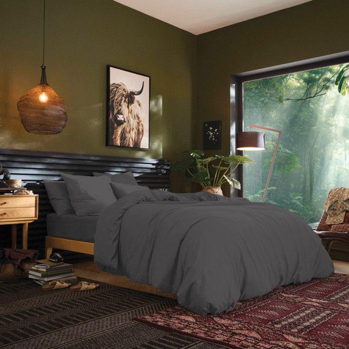 Простыня 140 х 190 см, чепчик 30 см "Премиум" для двуспальной кровати - Premium Slate