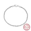 S925 Sterling Silver Bracelet Braided Twist Rope Chain Accessories