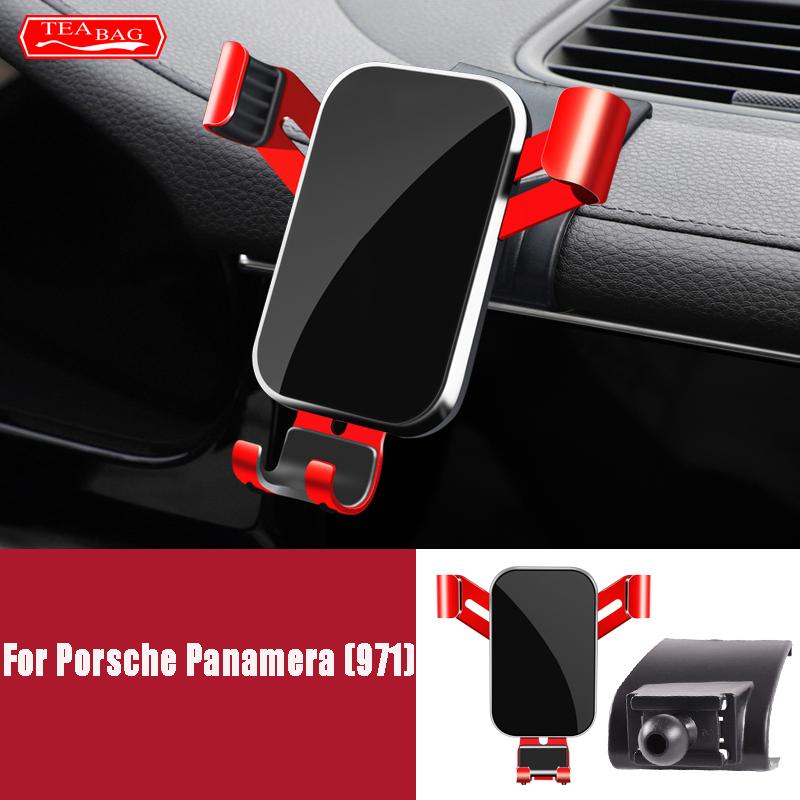 LHD Adjustable Car Phone Holder For Porsche Macan Cayenne Paramela 718 Gravity Mount Navigation Bracket Car Interior Accessories