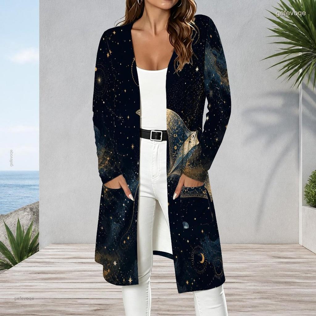 Plus Size Women Long Sleeve Open Front Loose Cardigan Lightweight Comfortable Casual Outerwear