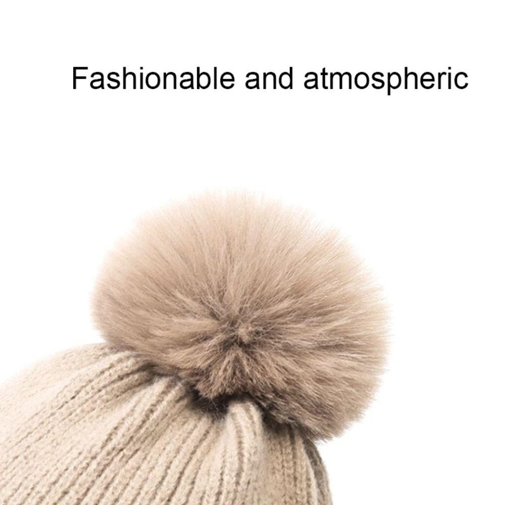 Ear Protection Plush Peaked Cap Solid Color Knitted Baseball Hat Casual Earflaps Hat Sports