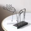 Modern Simple White Black Abstract Metal Art Hand Ornaments Model House Sales Office Study Room Soft Decorations