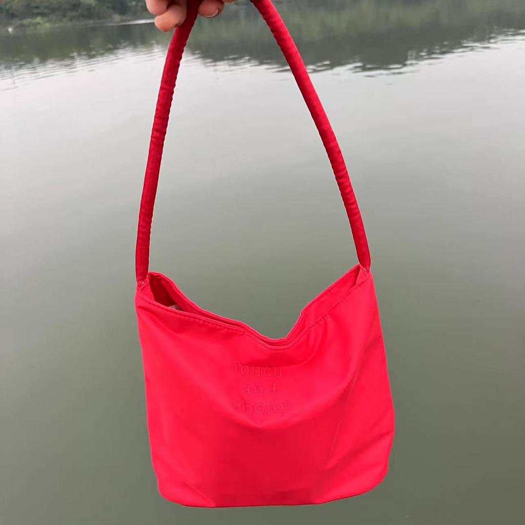 Portable Tote Bag Going Out High-Value Summer Bag Bucket Bag Macaron Color Shoulder Underarm Bag