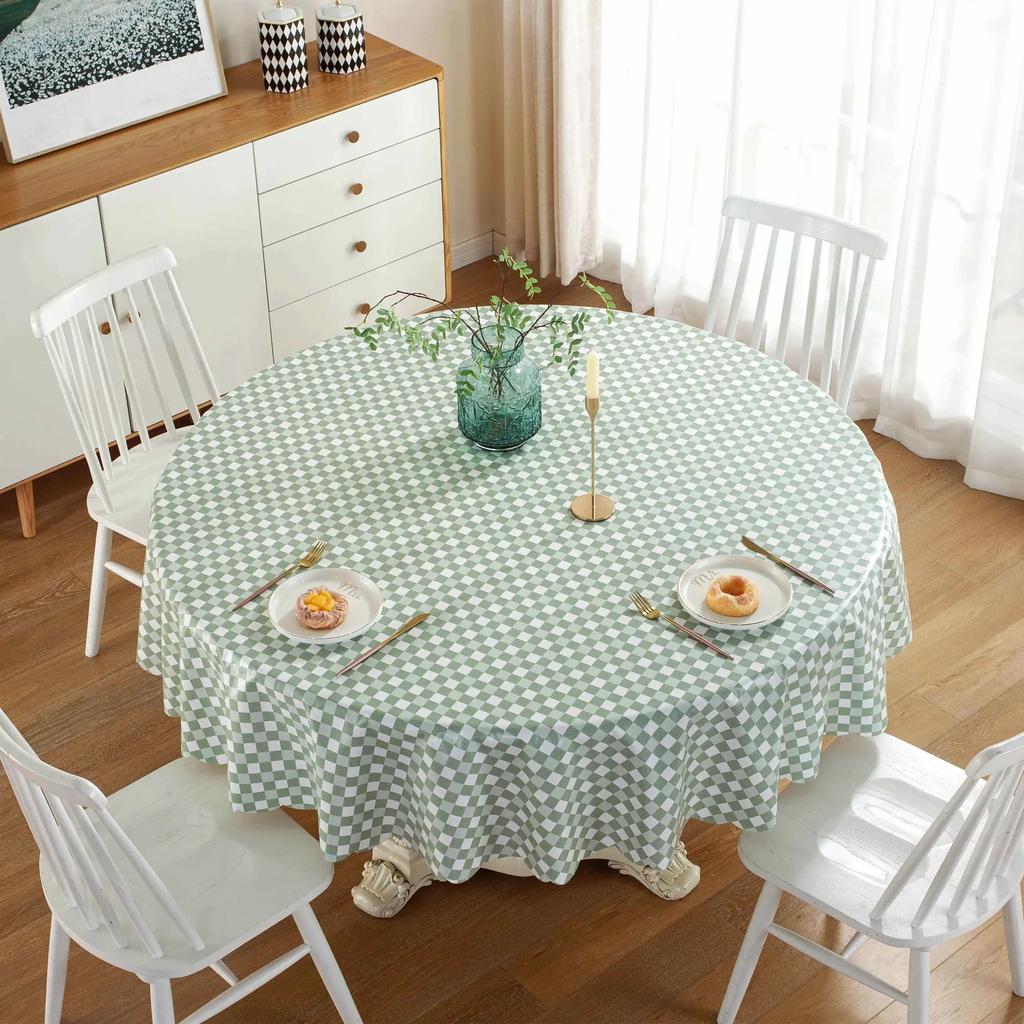Многоразмерная настольная ткань для горячего тиснения из ПВХ, водонепроницаемая, маслостойкая, не стираемая, круглый коврик для стола, утолщенная бытовая ткань для обеденного стола