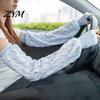 Summer Arm Protection Cover 1 Pair Ice Silk Sleeves for Women, UV Covers Sun Blocking with Thumb Hole, Loose Long Outdoor Cycling