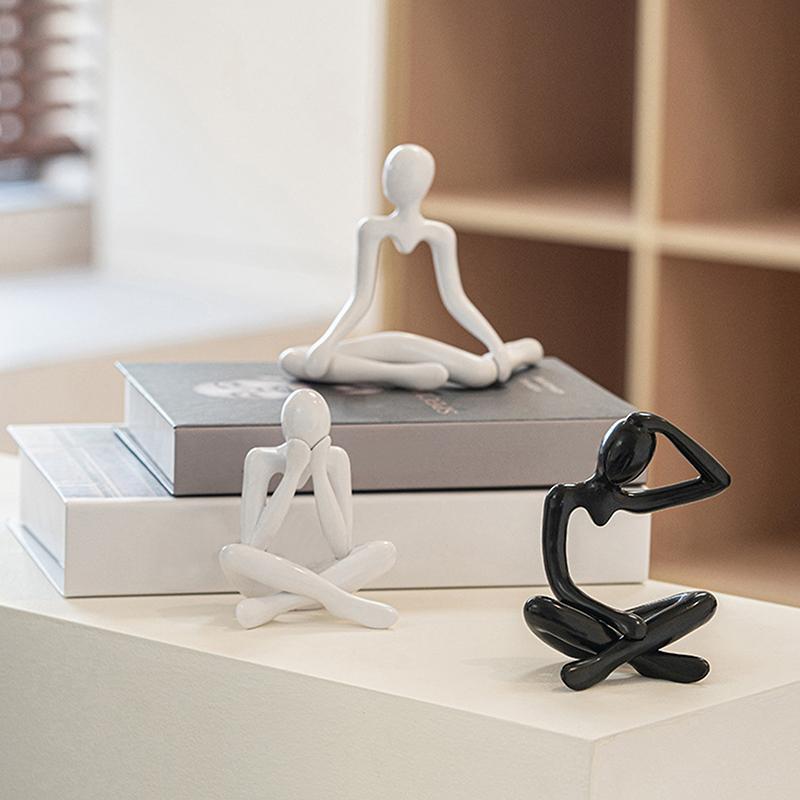 Статуэтка мыслителя, абстрактная статуэтка йоги, пластиковая ручная работа, скульптура, домашний декор, украшения для офиса и рабочего стола