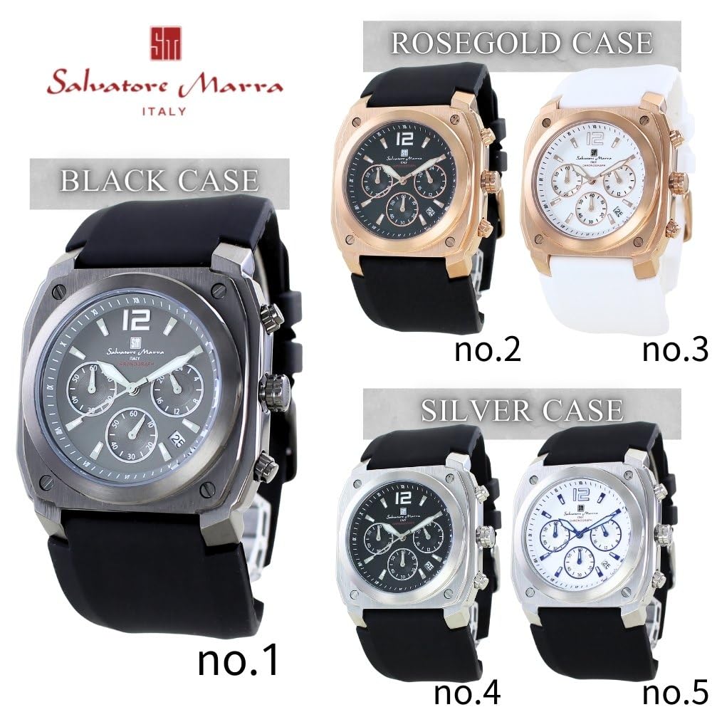 Salvatore Marra Chronograph Watch with Wide Rubber Strap Men's (No. 5)