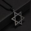 Stainless Steel Witchcraft Pentagram Necklace for Men Jewish Hebrew Four Letter Solomon Pendant Rune Amulet Jewelry