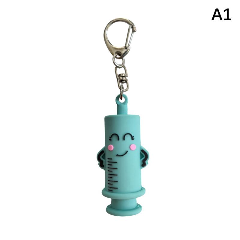 Syringe-Shaped Ampoule Bottle Opener Keychain Rubber Cutter Aid Medication Vial Breaker Tool For Home Nurses And Doctors