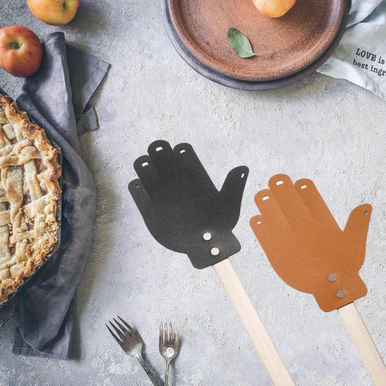 Heavy Duty Faux Leather Fly Swatter with Wood Handle Efficient Insect Catcher Comfortable Grip Easy to Store Palm Shape